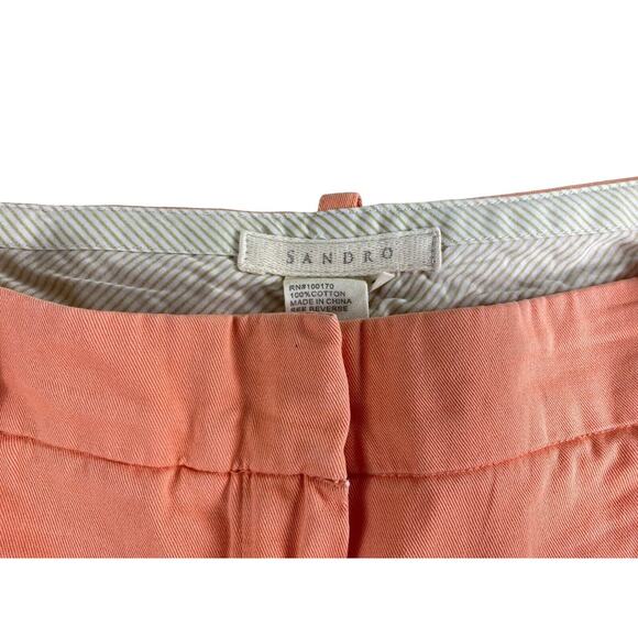 Sandro Chino Shorts Sz 16 Peach Casual Short High-Rise 5" Inseam Cotton - Picture 2 of 4